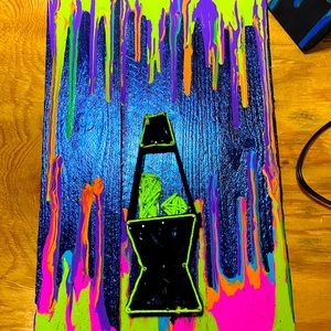 Handmade yarn and nail artwork